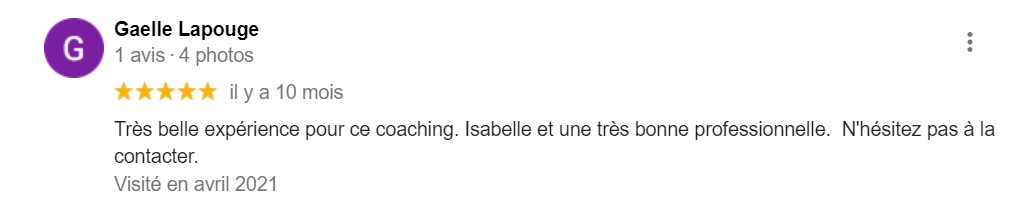 Avis google Gaëlle